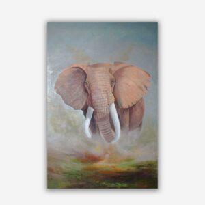 “Charging Elephant” Realistic Wildlife Painting