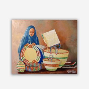 basket weaver traditional art painting by hanad